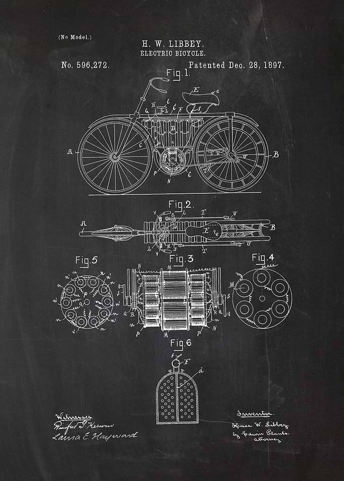 1897 Bicycle - Patent Drawing