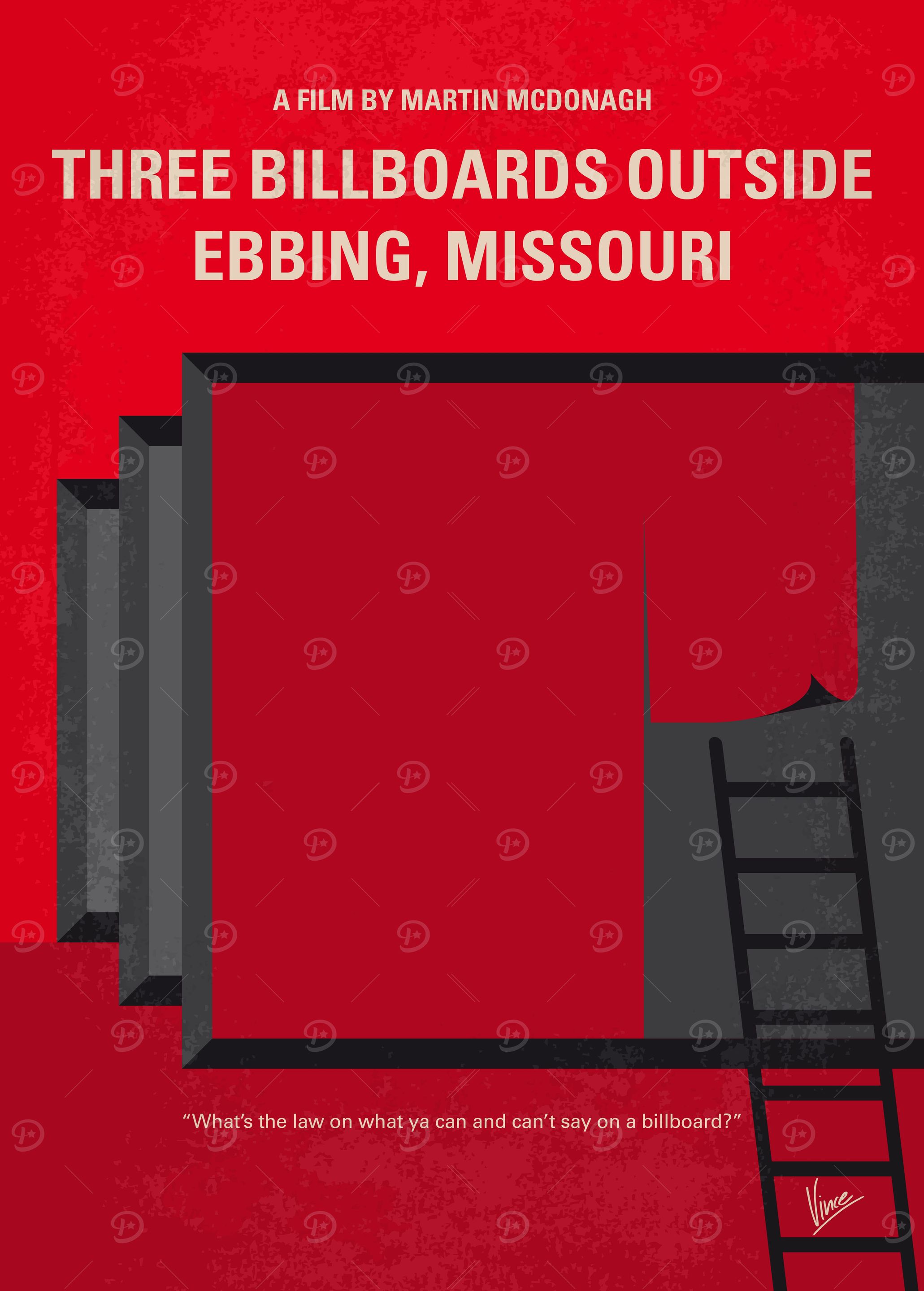 No900 My Three Billboards minimal movie poster
