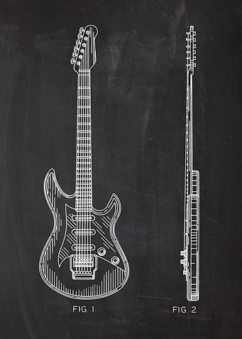 Electric Guitar - Patent Drawing