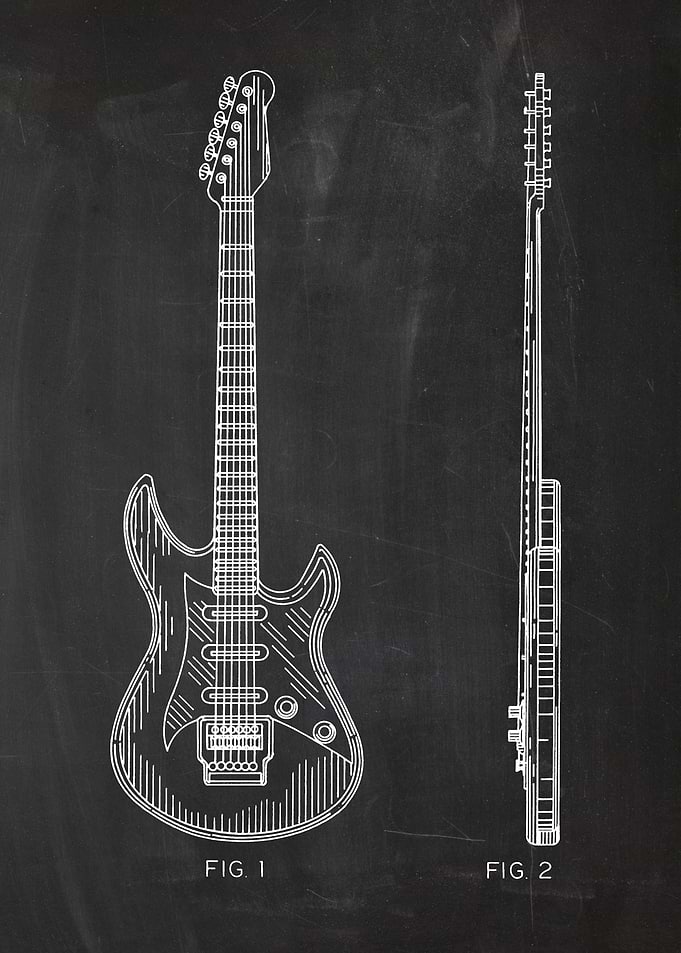 Electric Guitar - Patent Drawing