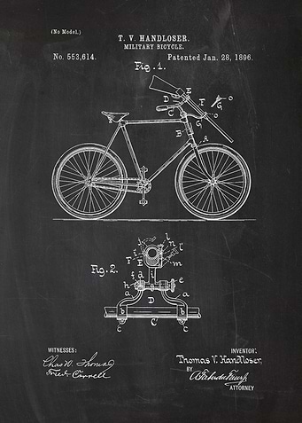 1896 Bicycle - Patent Drawing
