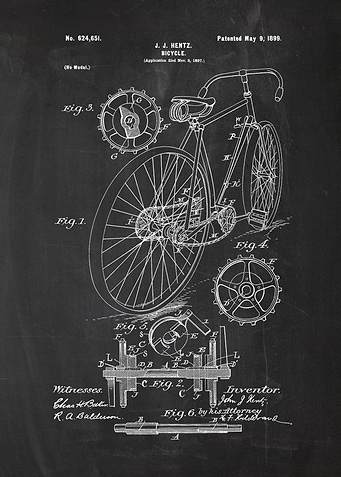 1897 Bicycle - Patent Drawing