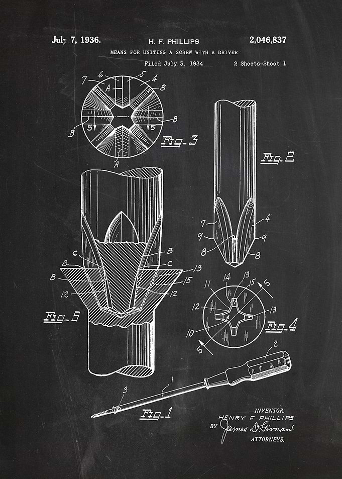 1934 Screwdriver - Patent Drawing #1
