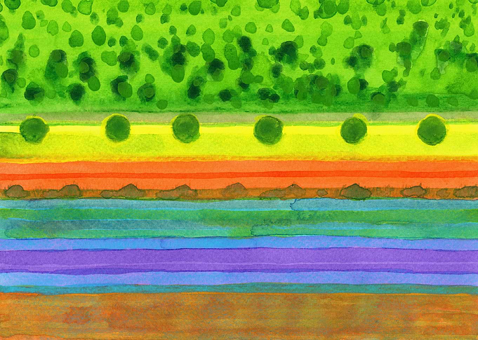 Plain with red Field