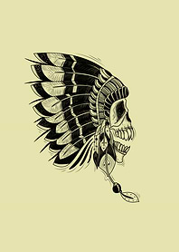 Native Skull - Tattoo Pattern