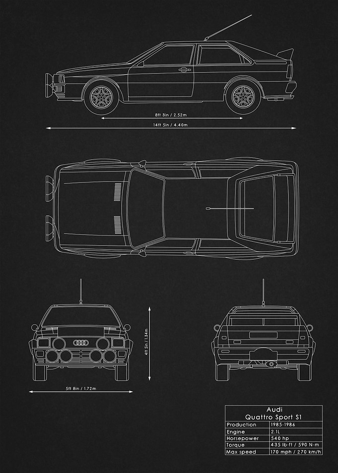 Audi Quattro Blueprint