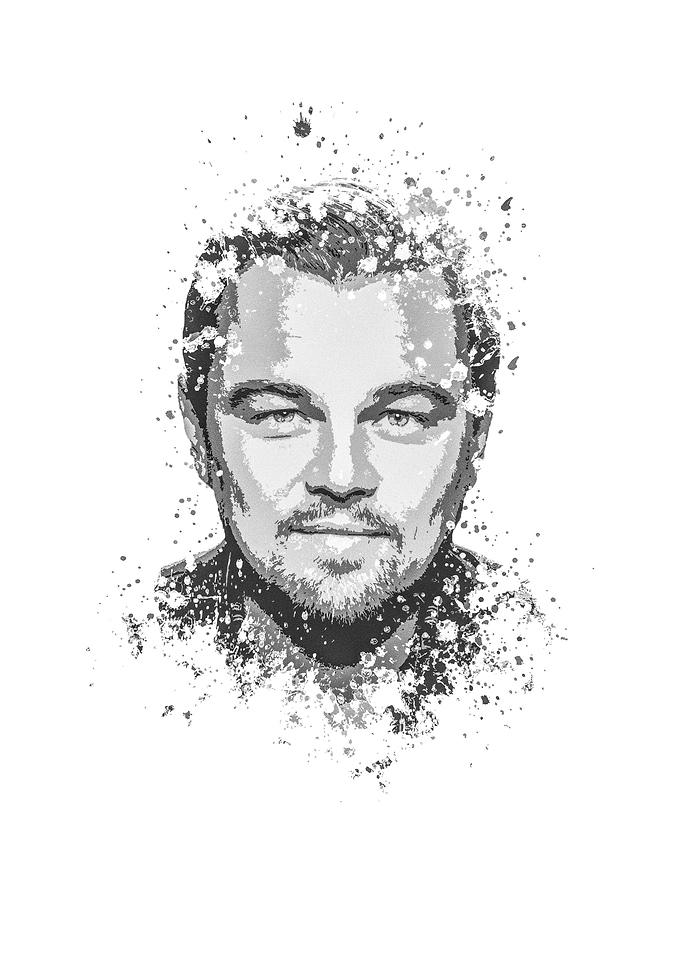 Leonardo DiCaprio splatter painting