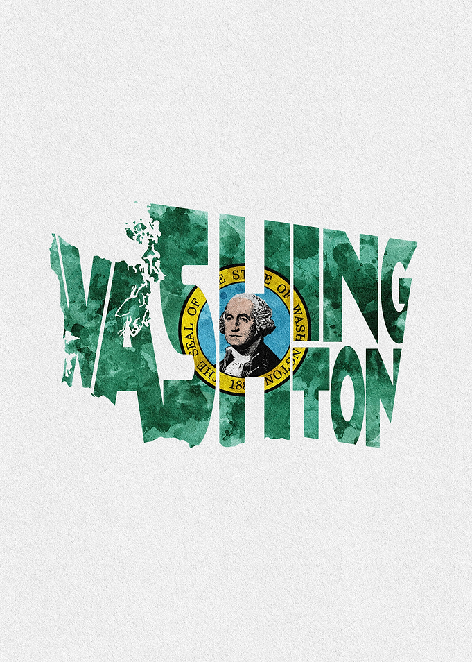 Washington Map Flag