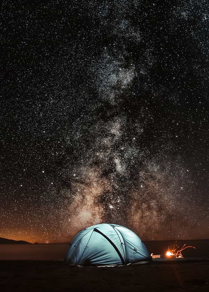 A tent in the middle of nothing