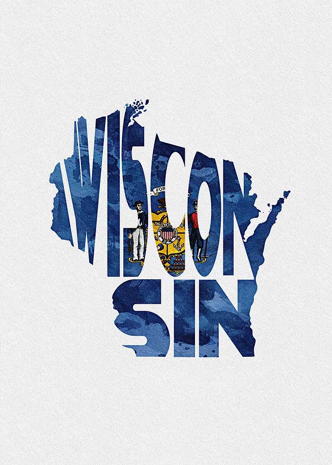 Wisconsin Map Flag