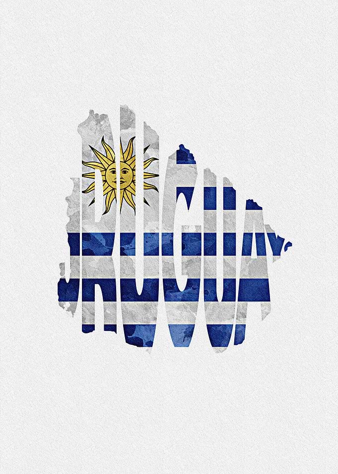 Uruguay Map Flag