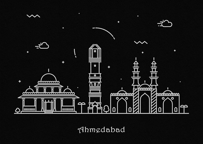 Ahmedabad Skyline Minimal
