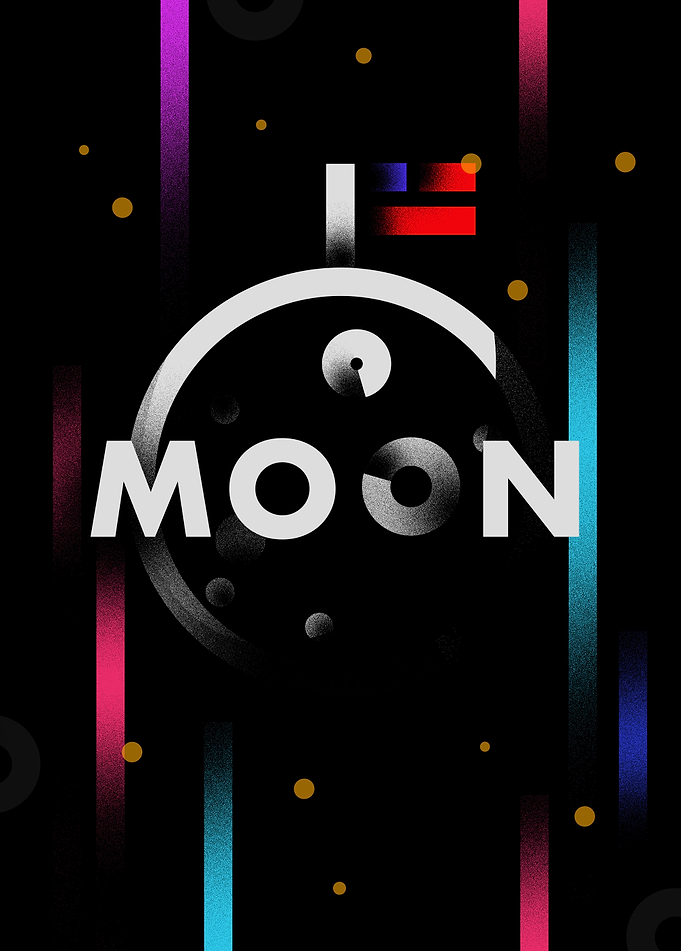 MOON USA flag Space flat