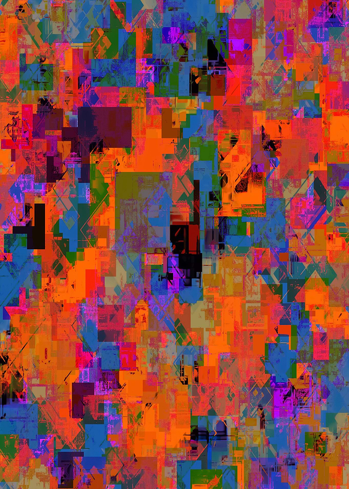 psychedelic geometric square pattern abstract back