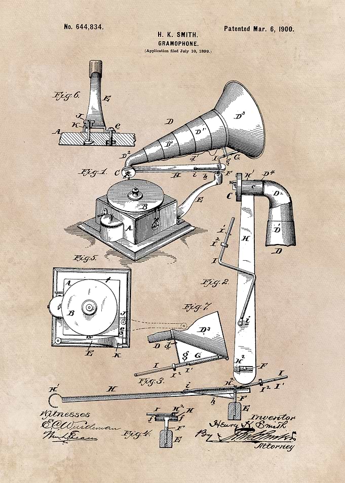 patent art Smith 1900 Gramophone