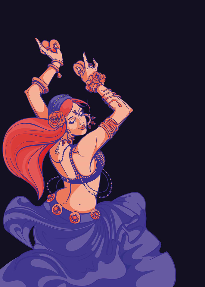 Tribal Fusion belly dancer gypsy graphic design