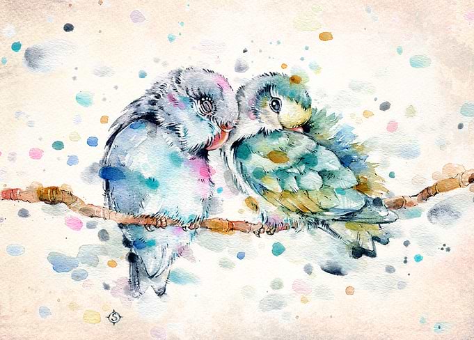 Mr & Mrs Snugglepots (water Colour Art)