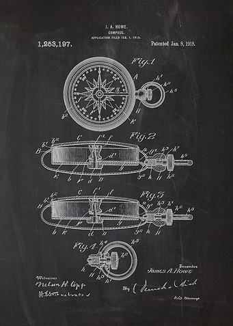1918 Compass - Patent Drawing