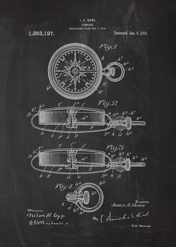 1918 Compass - Patent Drawing