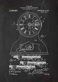 1911 Electrically Operated Alarm Clock - Patent