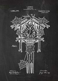 1911 Cuckoo Clock - Patent Drawing