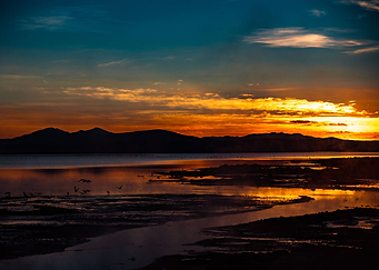 Sunrise above Uyuni Thermals in Bolivia