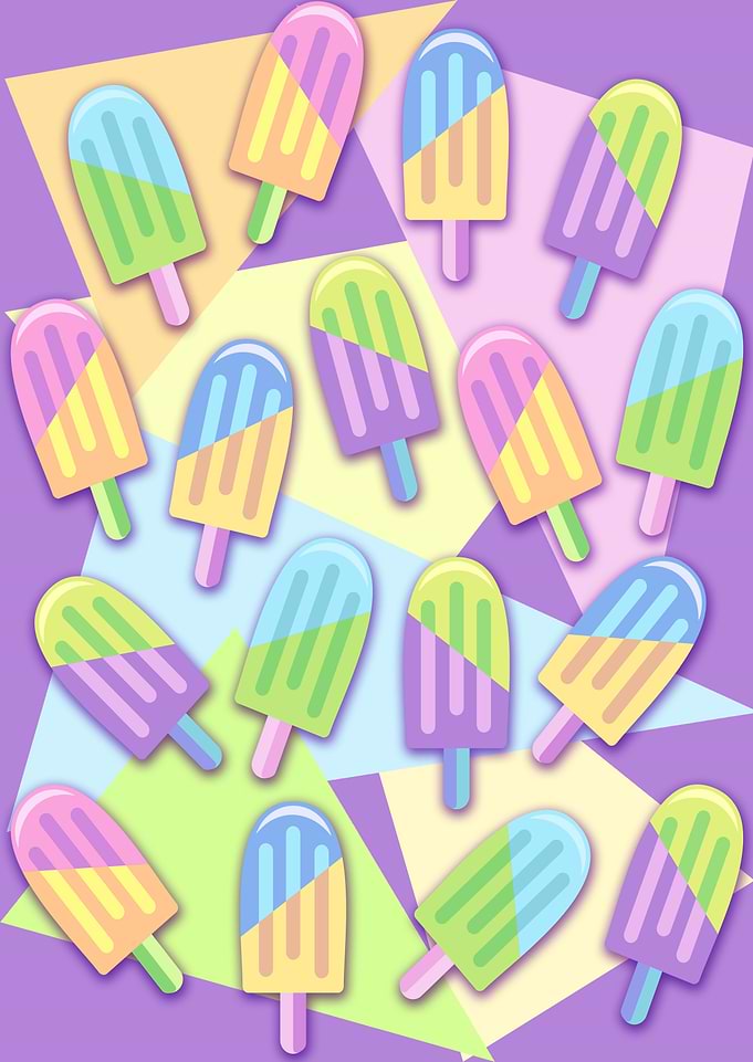 Ice Lollipops Popsicles Summer Punchy Pastels Colo