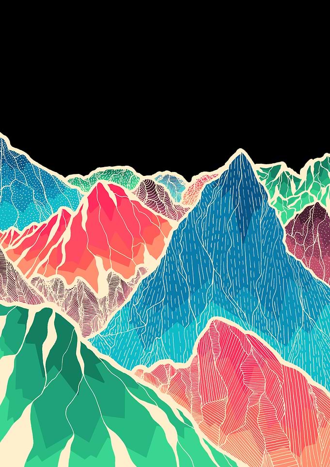The glowing rocks of the mountains