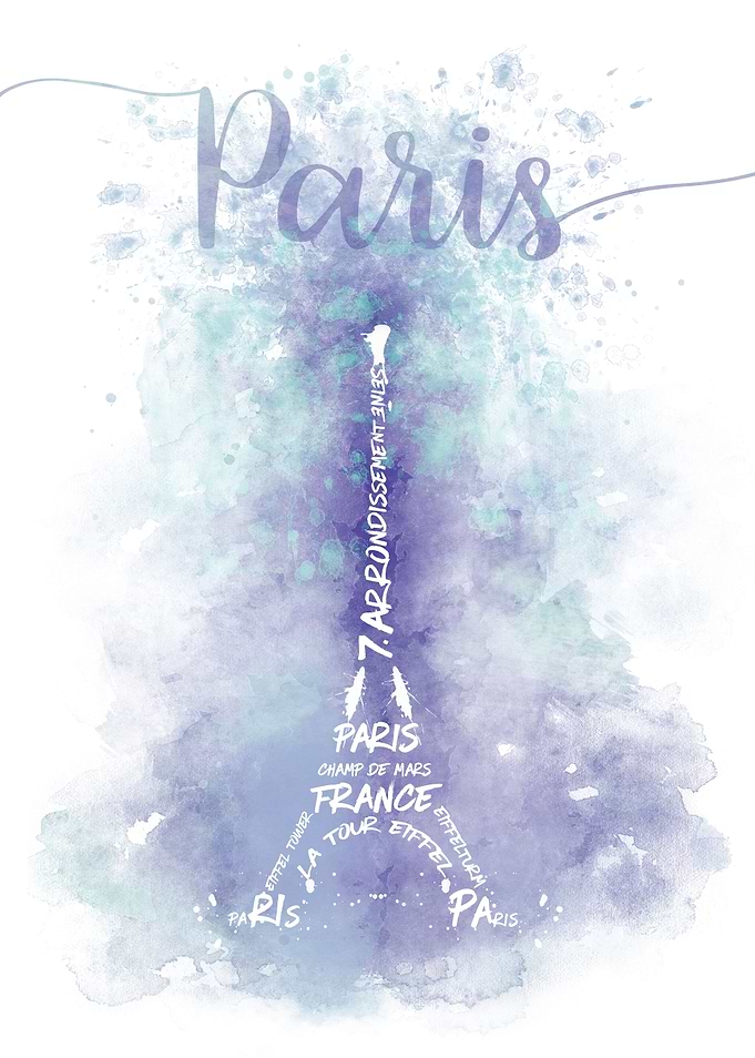 Watercolor Eiffel Tower