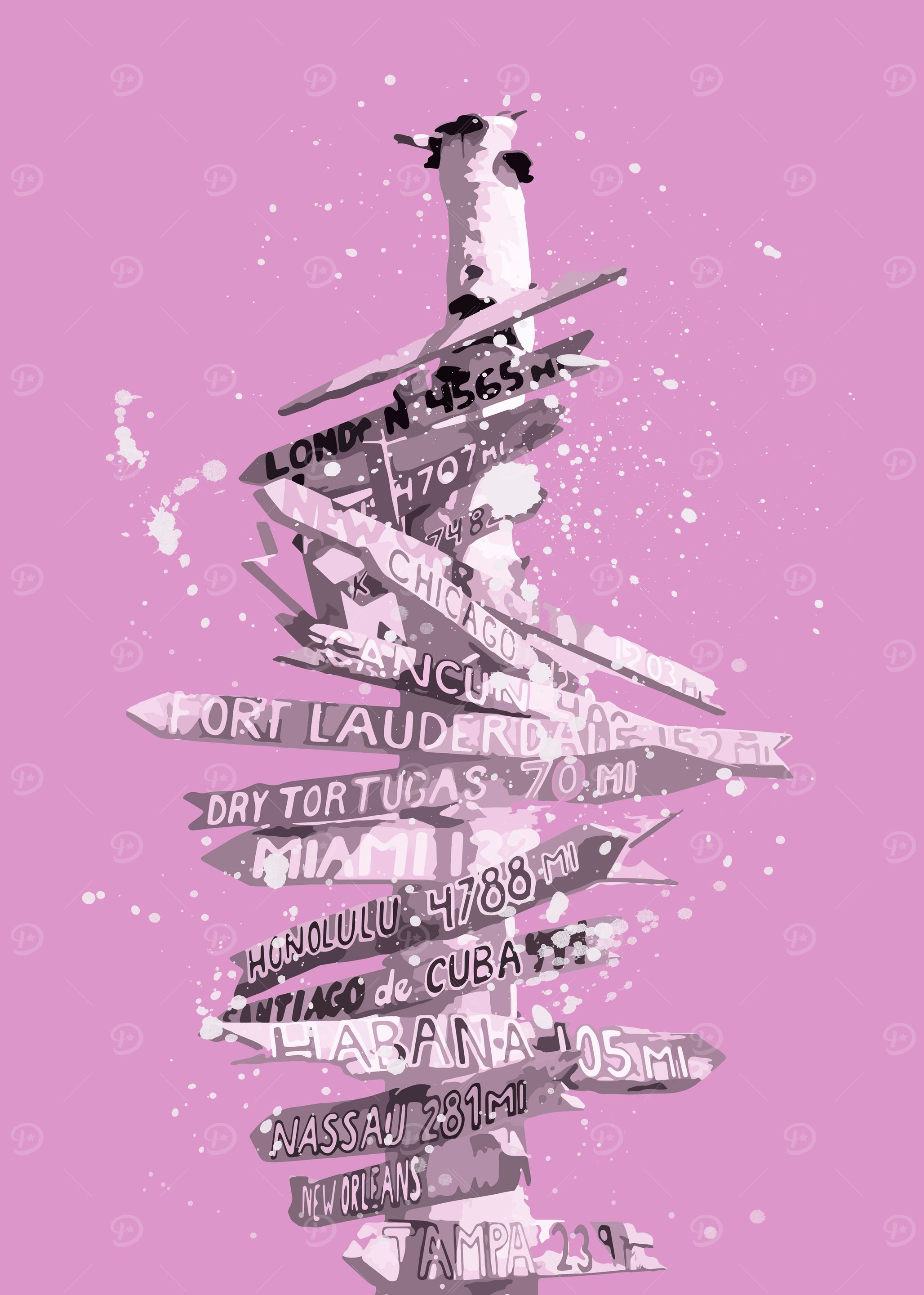 Graphic Art SIGNPOST pink