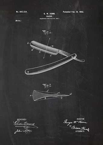 1901 Razor - Patent Drawing
