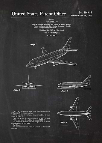 1965 Jet Aircraft - Patent drawing