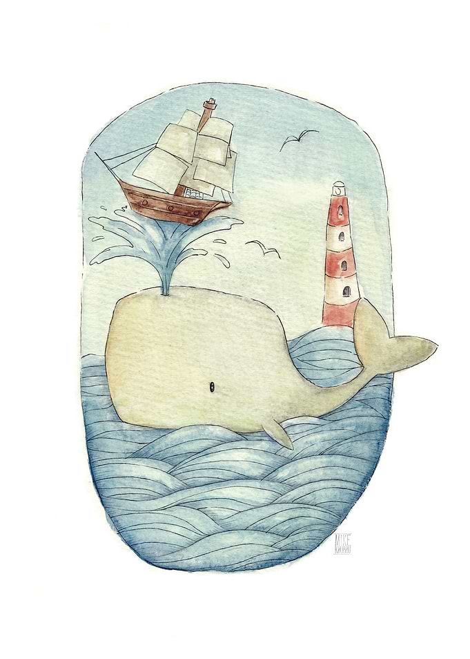 Cute Whale in the Sea