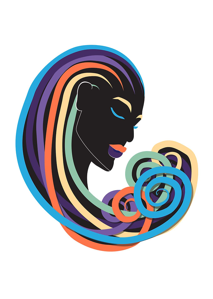 Tangle of color - black beauty
