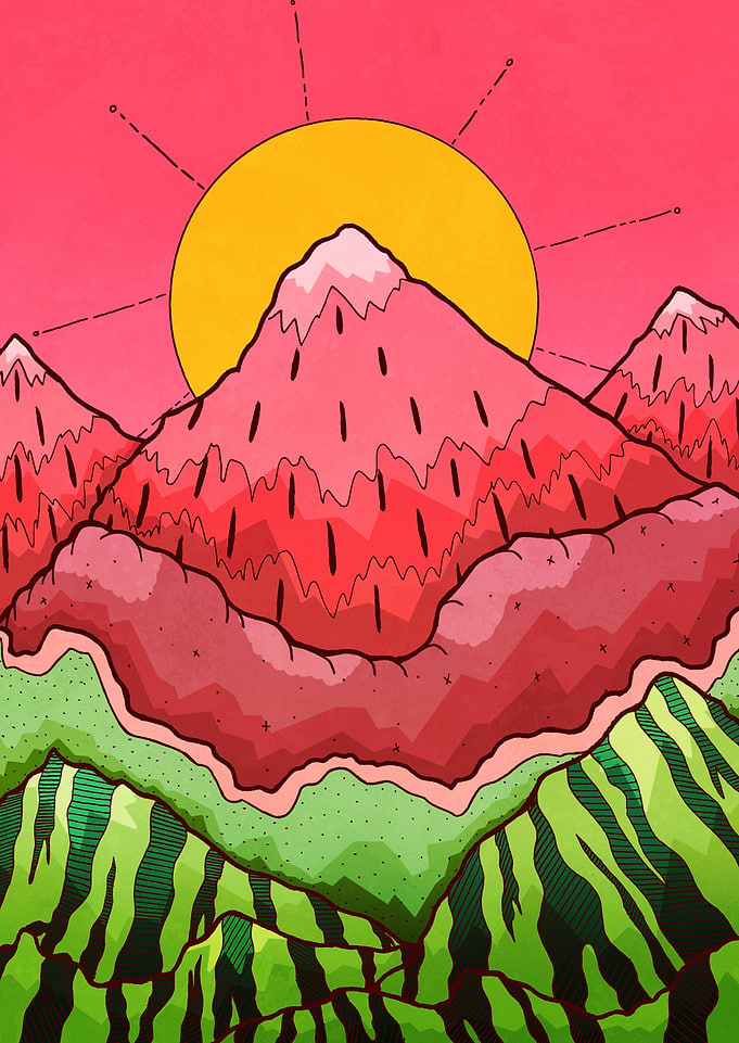 A watermelon landscape