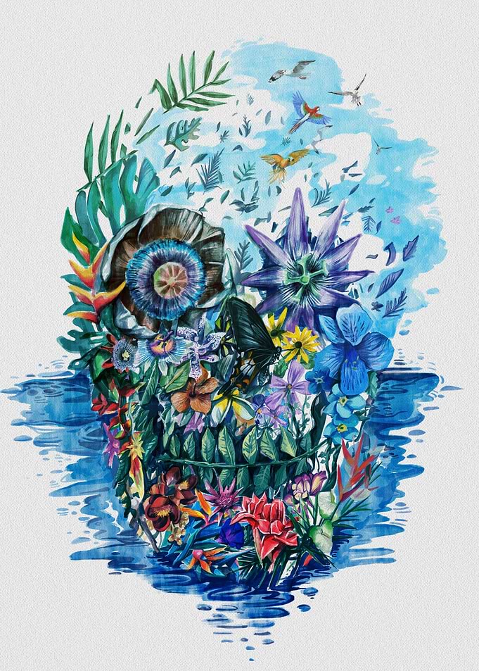 floral skull 3