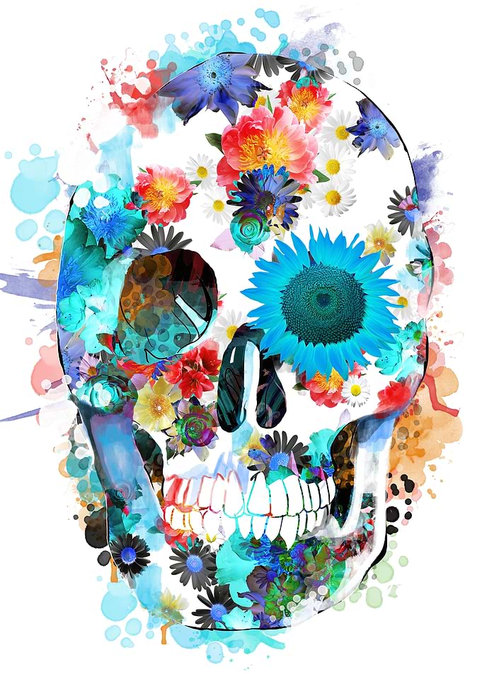 floral skull 2