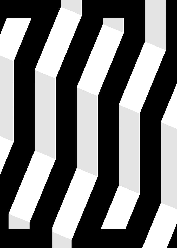 Black and white zigzags
