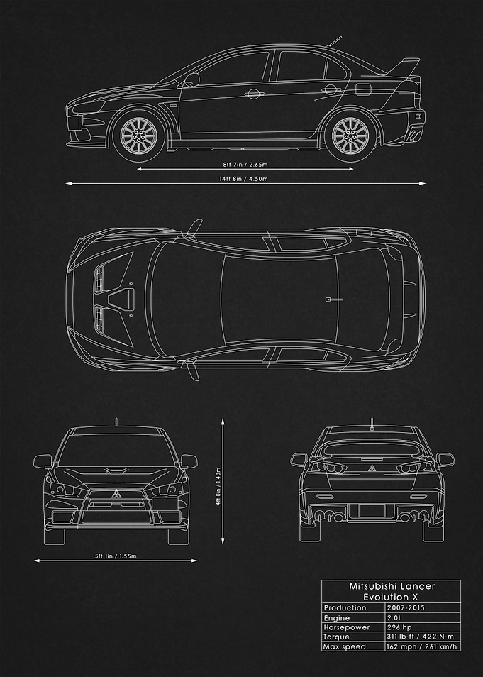 Lancer Evo X Blueprint