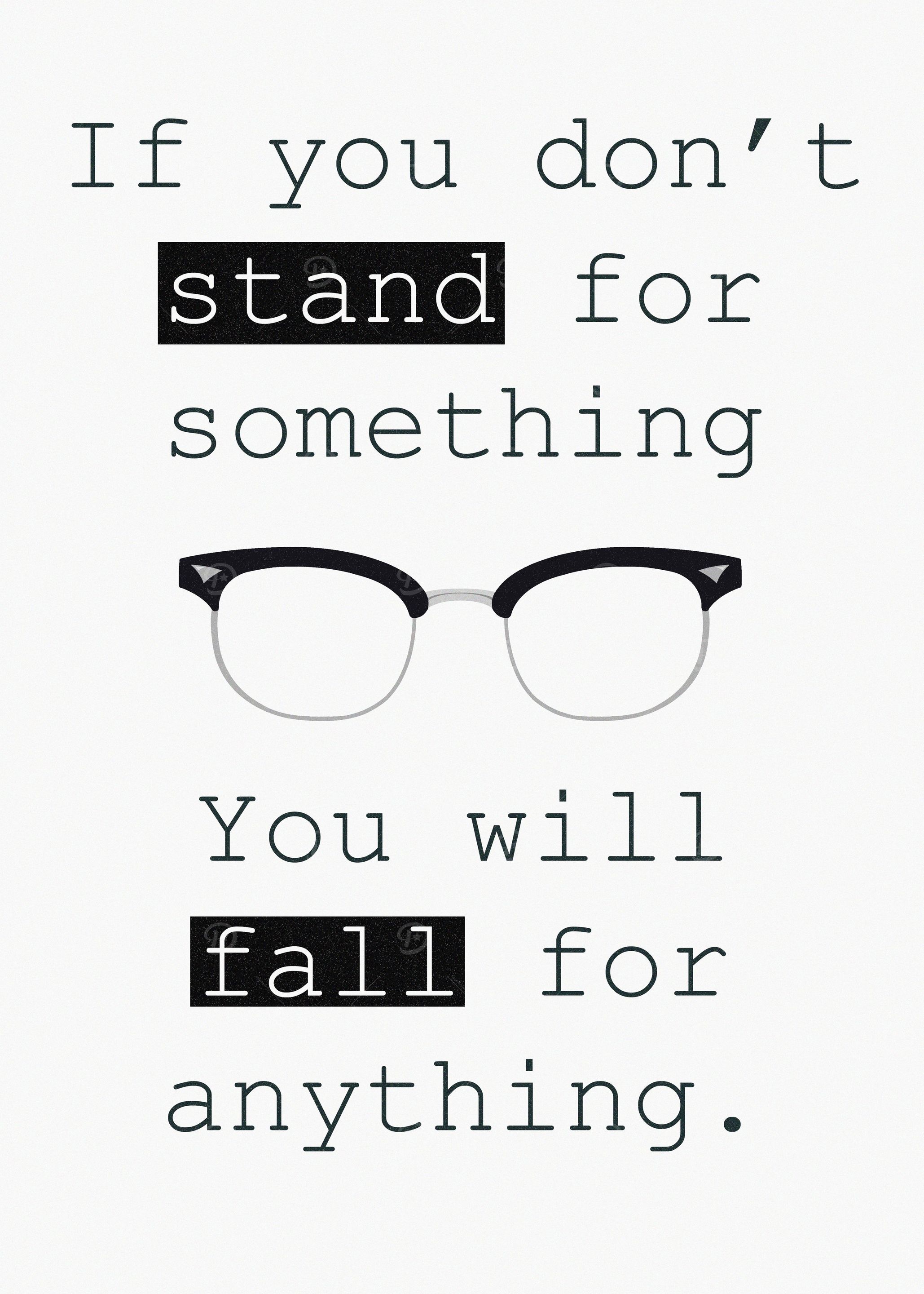 Malcolm X glasses stand quote