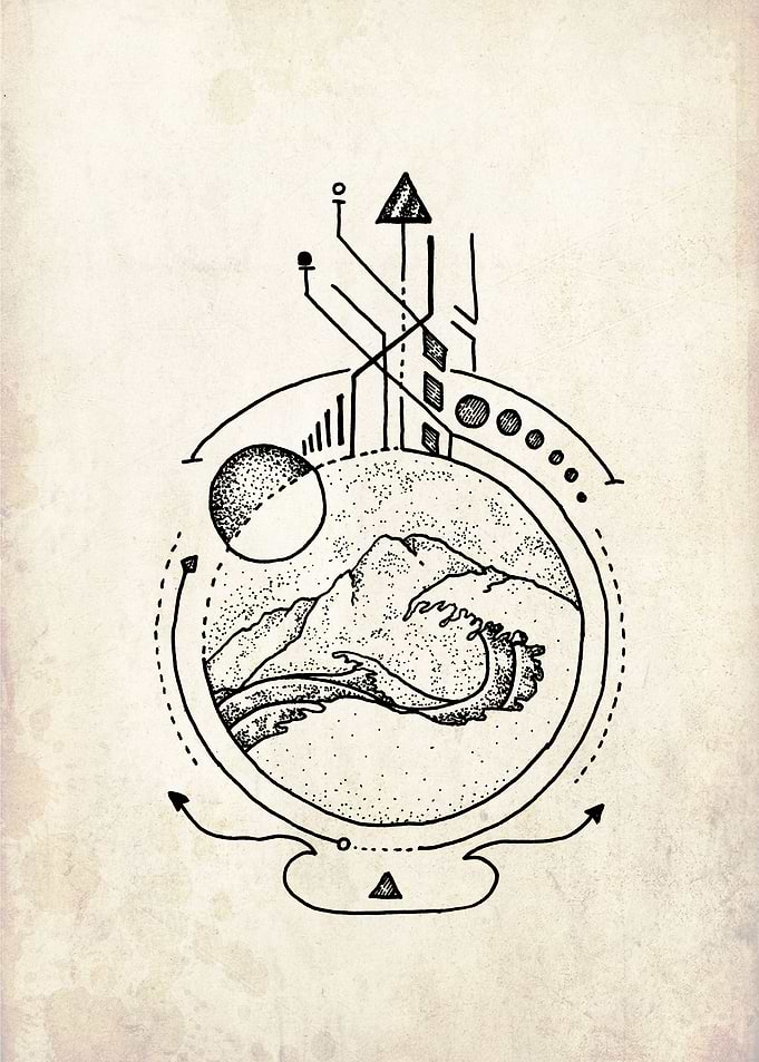 Ocean in Graphic Frame