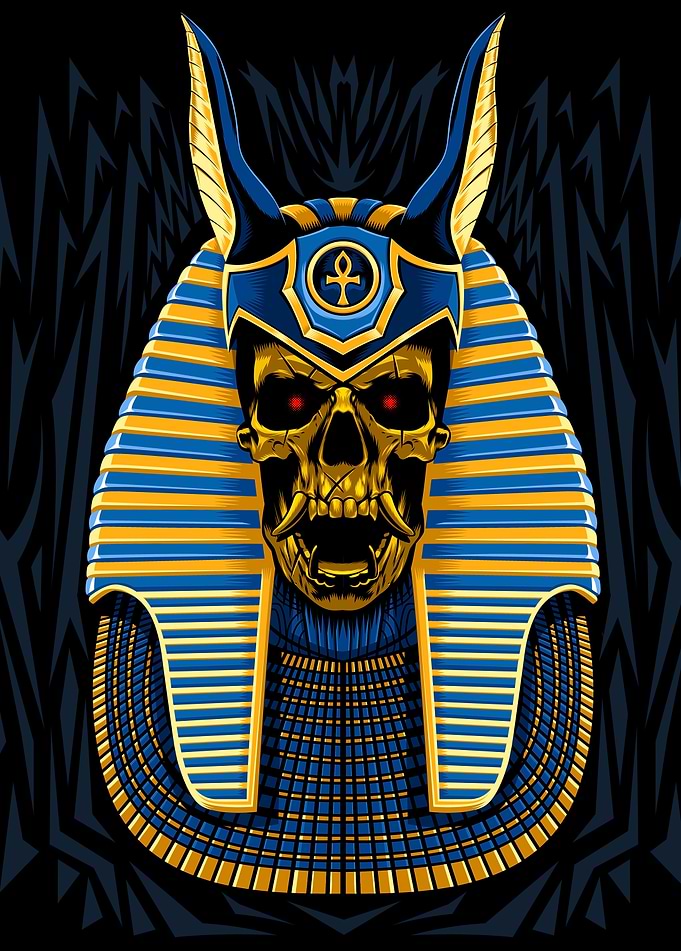 Egyptian Pharaoh skull gold