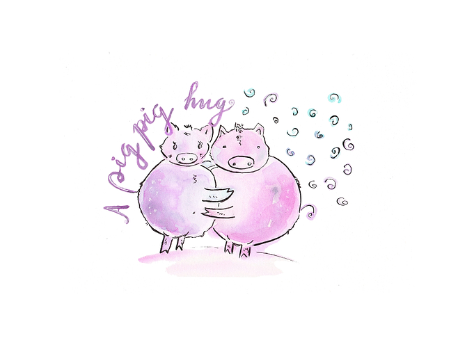 A pig pig hug