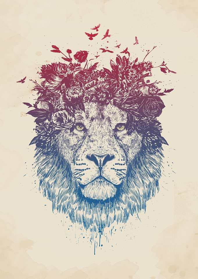 Floral lion III