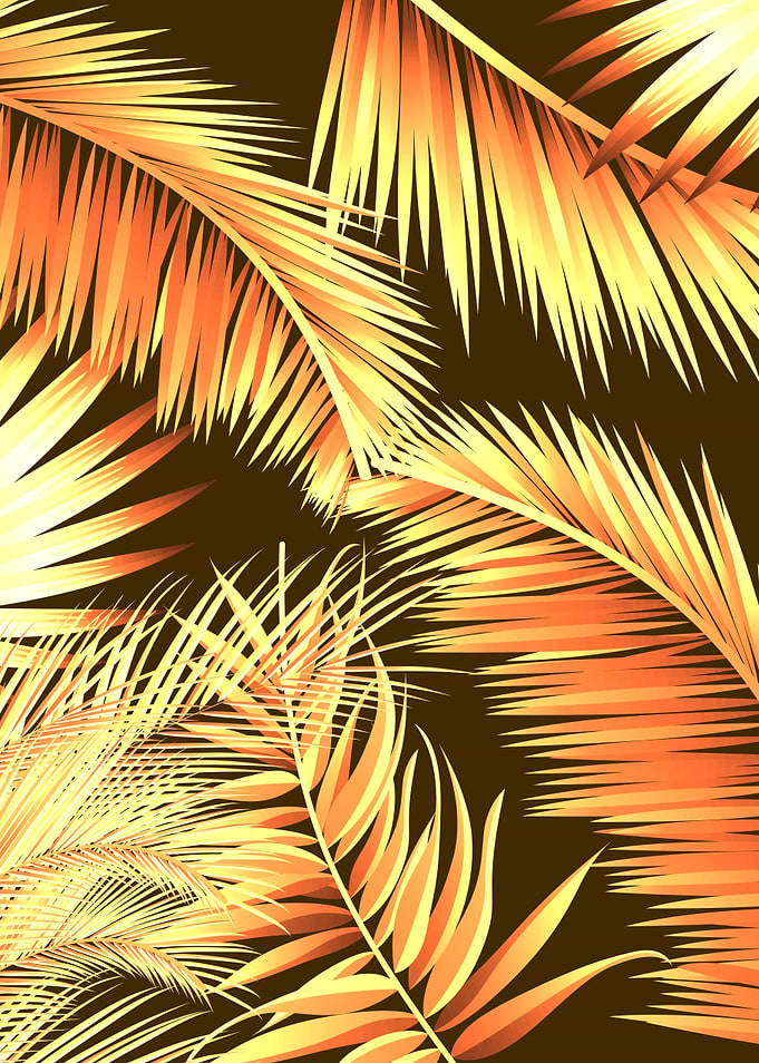 Brown palm leaves