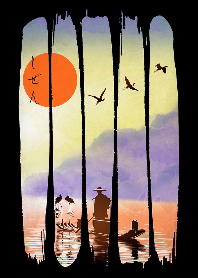 Fisherman under the sun