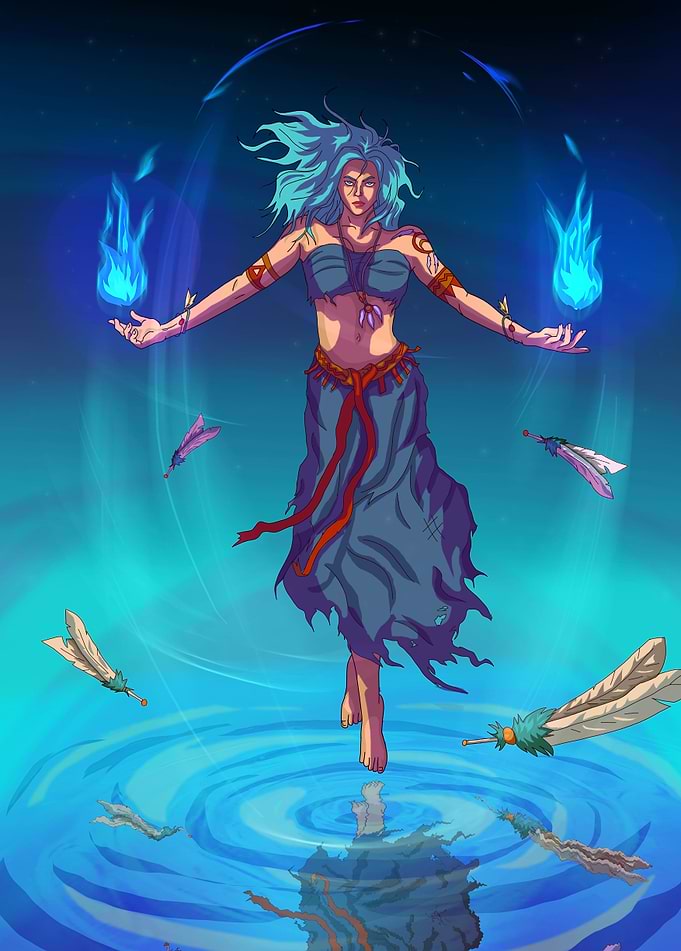 Blue Flame Shaman Lady