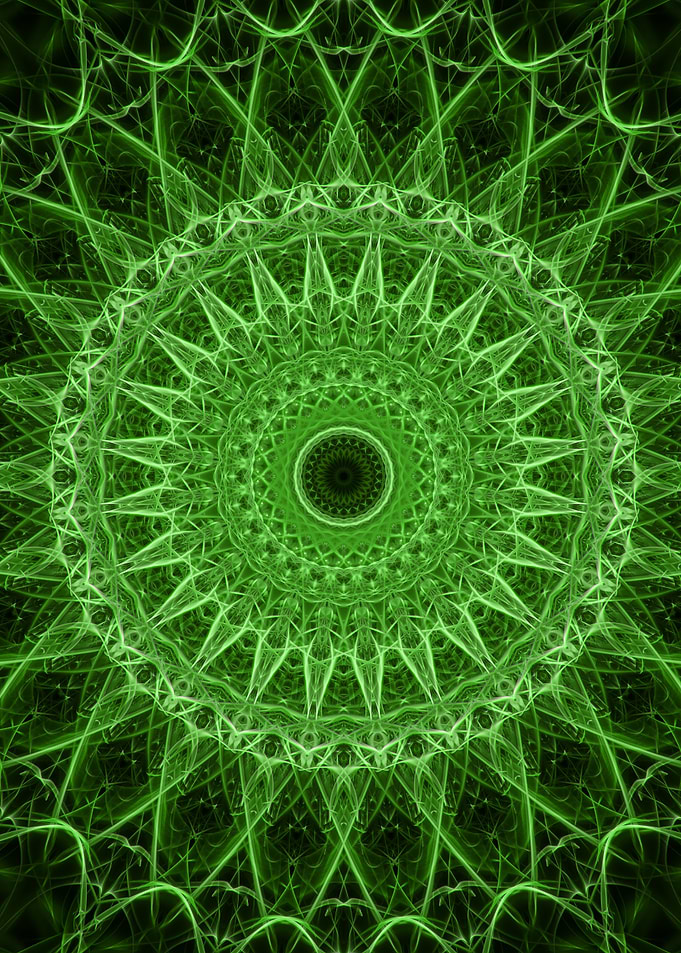Green glowing mandala