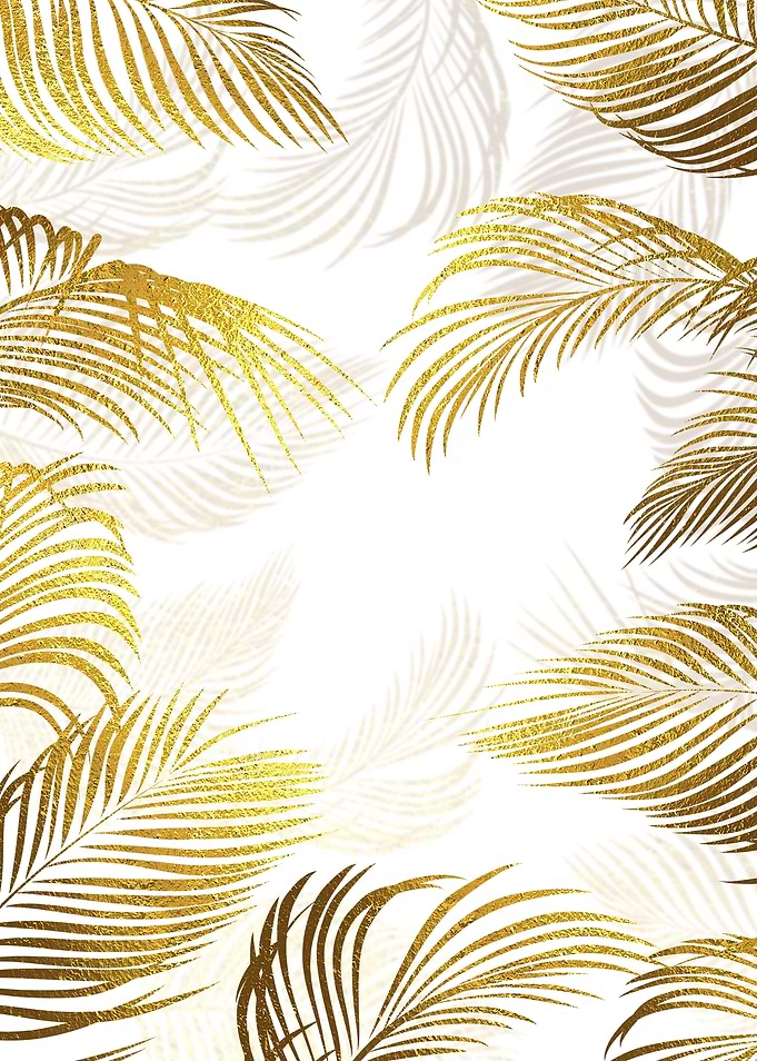 Gold palm leaves