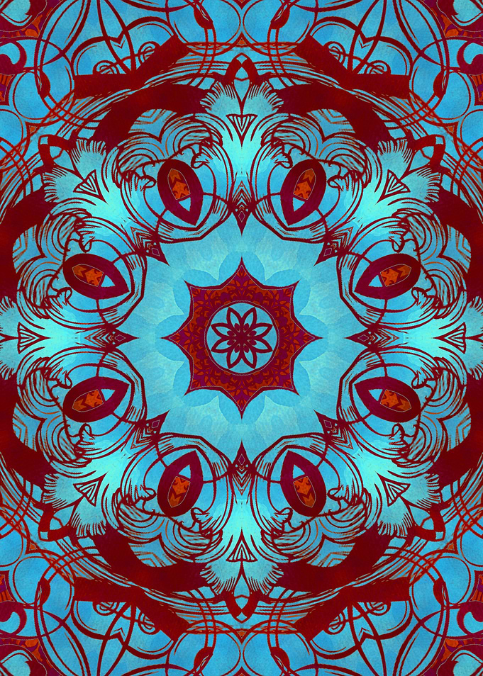 mandala blue water